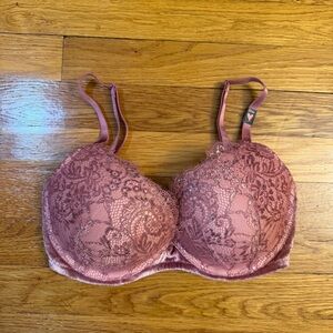 Victoria's Secret Very Sexy Push Up Bra Lace Dusy Rose Pink - Size 32DD NWOT